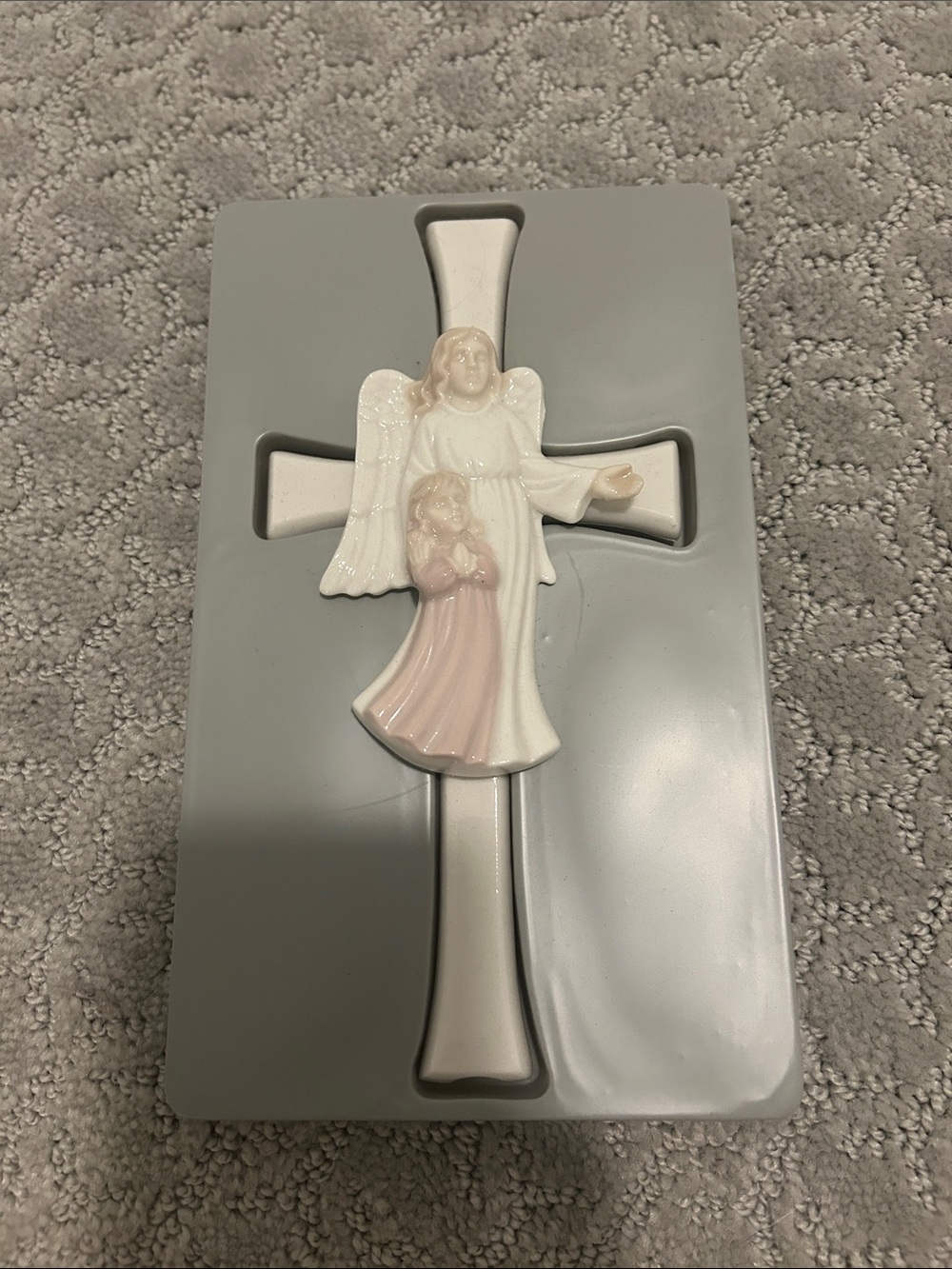 Porcelain Angel Cross vintage 1990s